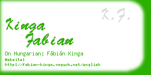 kinga fabian business card